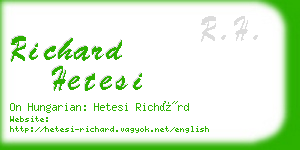 richard hetesi business card